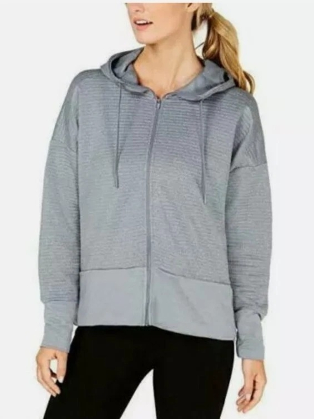 Nike Light Gray Zip-Up Hooded Sweatshirt